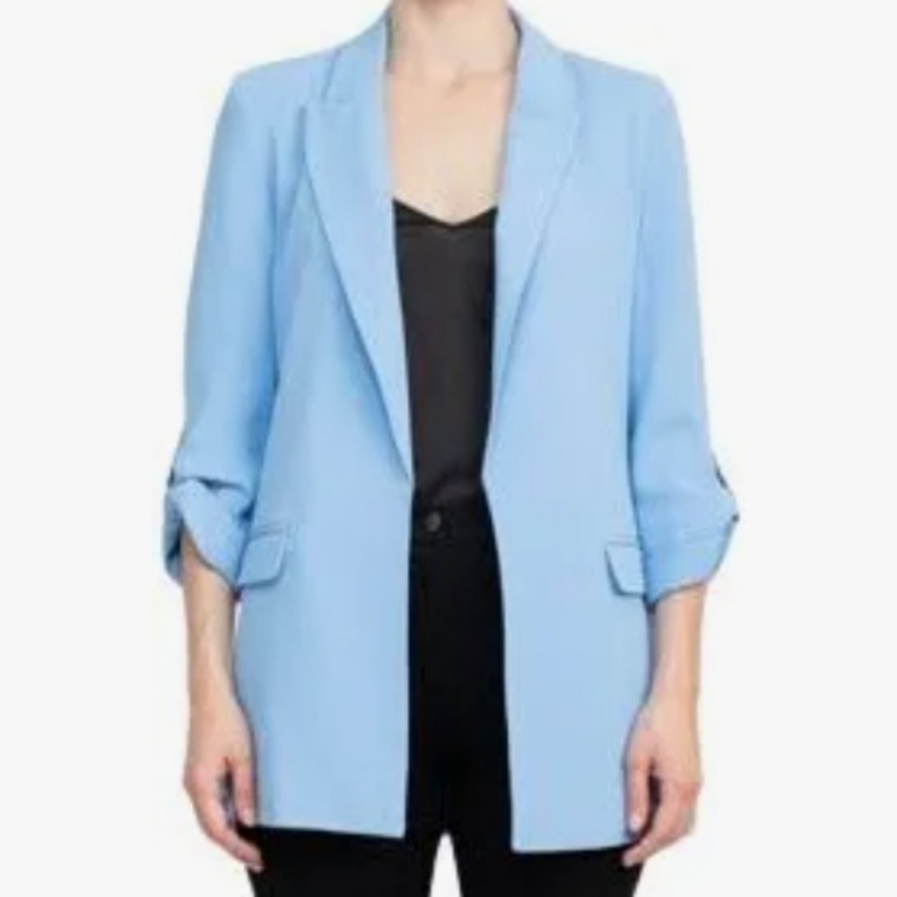 Tahari Light Blue Blazer with Gold Button